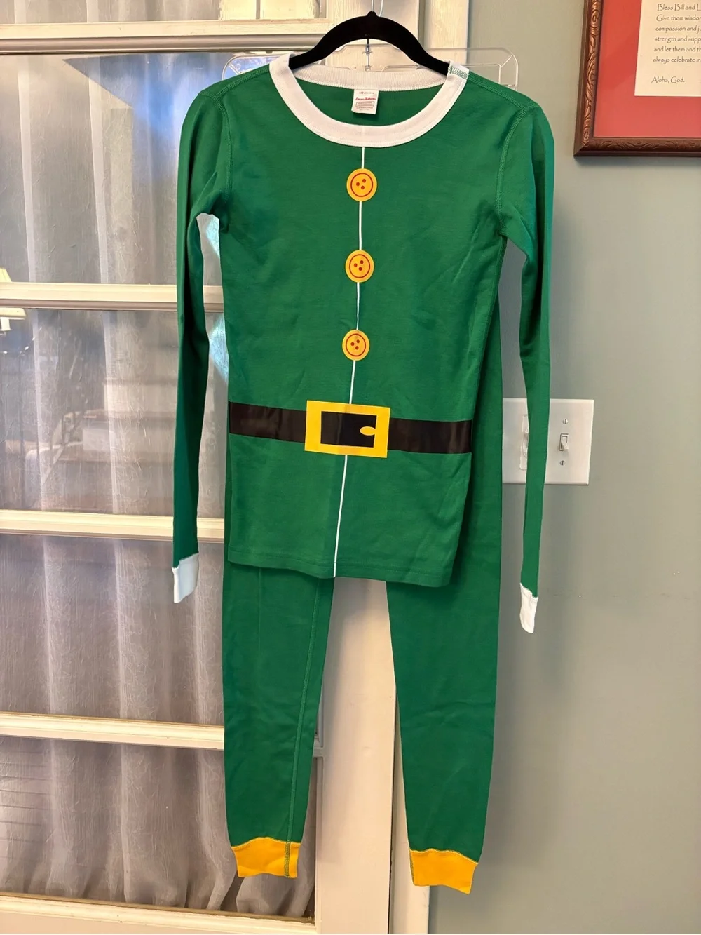 Hanna Andersson Green & Yellow Elf-Inspired Kids Pajama Set